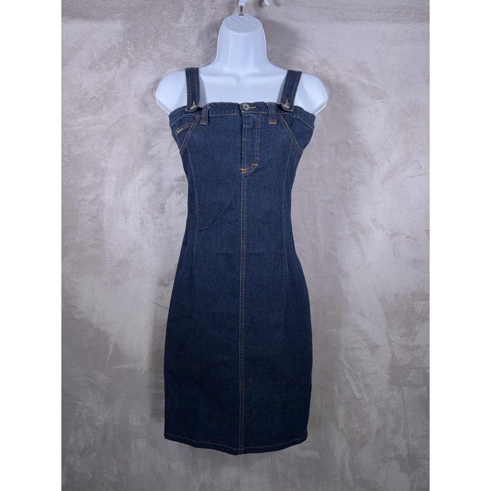 Dolce & Gabbana Corset Denim Dress Womens Size 24/38 Blue Bustier Italy Glam Y2K